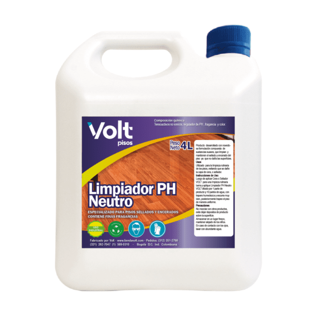 Limpiador pH Neutro Para Pisos Encerados y Sellados 4L